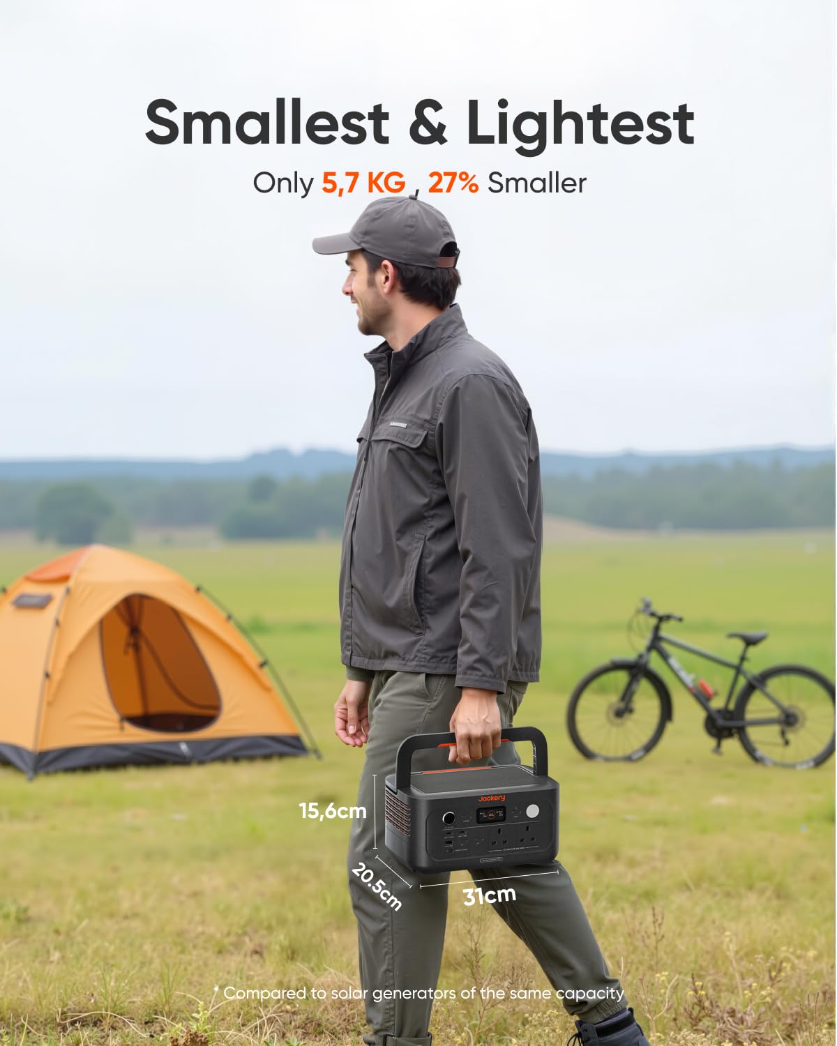 Jackery Explorer 500 v2 Portable Power Station, 230V/500W Pure Sine Wave Solar Generator, 1000W AC Output Power Station, 512Wh LiFePO4 Lithium Camping Battery Backup for Picnics, Fishing, Travel