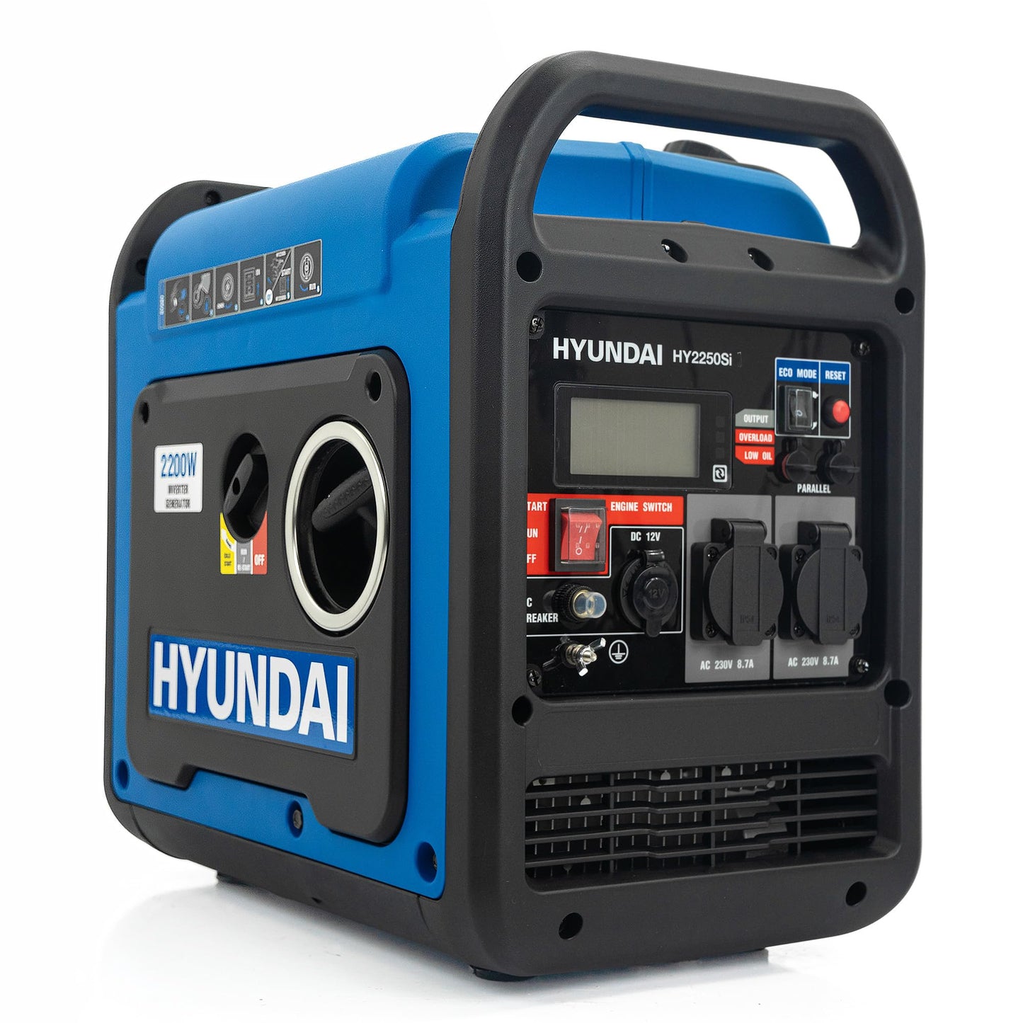 Hyundai 2200W / 2.2kW Petrol Inverter Generator, Pure Sine Wave Output, Lightweight, Quiet Running, 3 Year Warranty