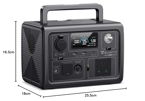 BLUETTI EB3A Portable Power Station, 268Wh LiFePO4 Power Station Battery Backup w/ 2 600W (1200W Surge) AC Outlets, Recharge from 0-80% in 30 Min., Solar Generator for Outdoor Camping