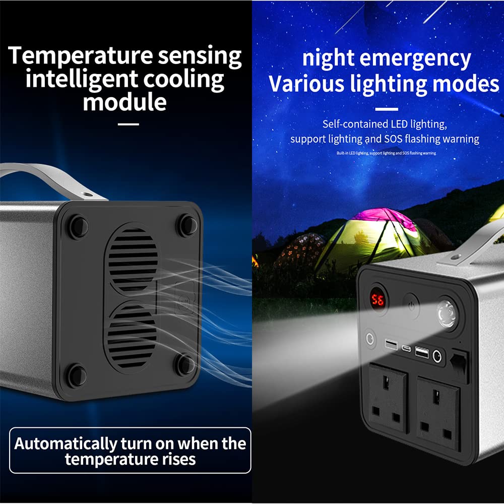 Panana Portable Power Station 333Wh/90000mAh Lithium Battery Backup Electronic Solar Generator 300W AC for Camping, RV, Outdoor Adventure, Emergency Power, Home and Off-Grid