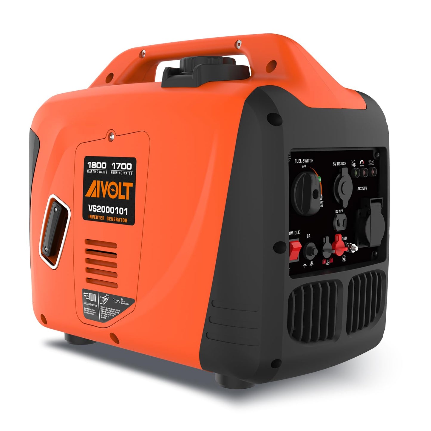 AIVOLT 1800W Petrol Inverter Generator 4 Stroke 80cc Engine Portable Silent Generator for Camping, Jobsites, Home Use-Pure Sine Wave, Super Lightweight