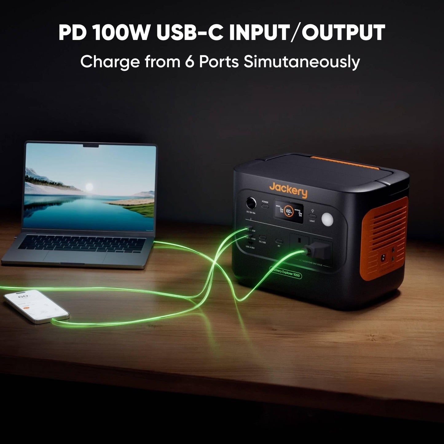 Jackery Explorer 1000 v2+ 100W Solar Panel Portable Power Station(2024 New),1070Wh LiFePO4 Battery,1500W AC/100W USB-C Output, 1 Hr Fast Charge, Solar Generator for Outdoor Camping,Off-grid Living,RV