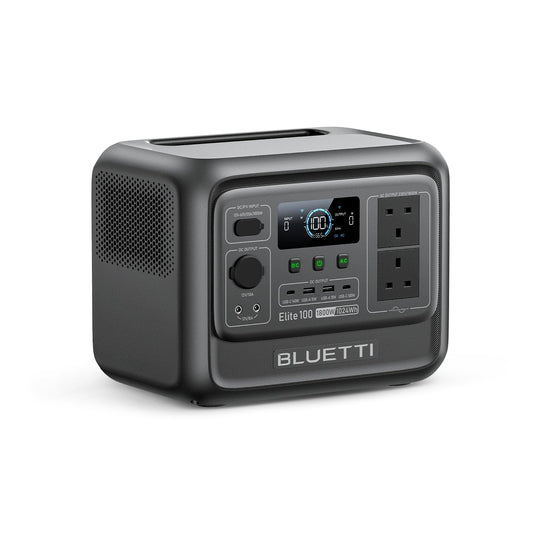 BLUETTI Elite 100 V2 (2025 New) Solar Generator, 1024Wh LFP Battery Backup w/ 2 1800W AC Outlets (3600W Surge), 35% Smaller, Portable Power for Camping, Outages, and UPS Backup (Solar Panel Optional)