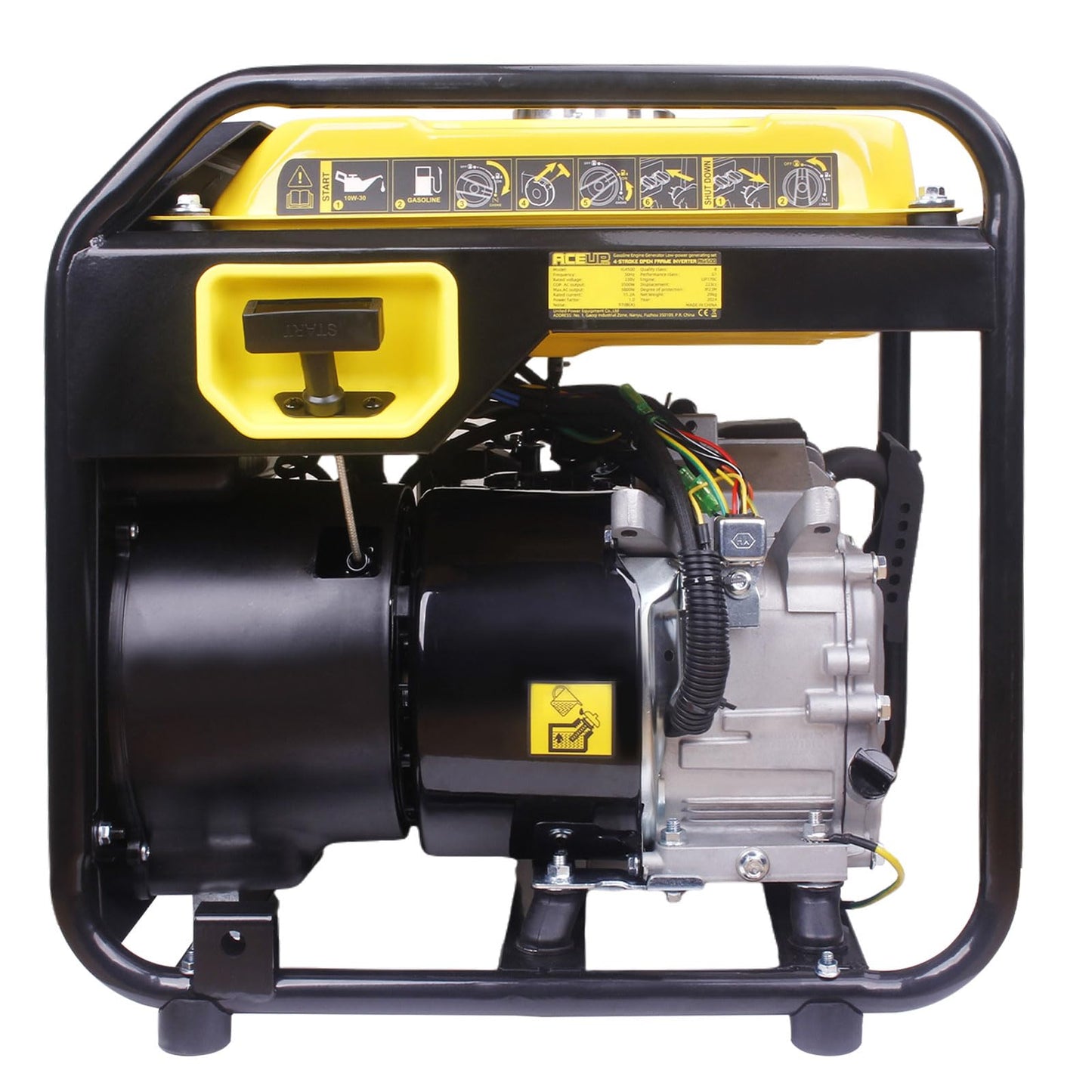 Aceup Energy 3800 Watt Inverter Generator, Petrol Powered Generator Pure Sine Wave 223cc, EURO-V, CE